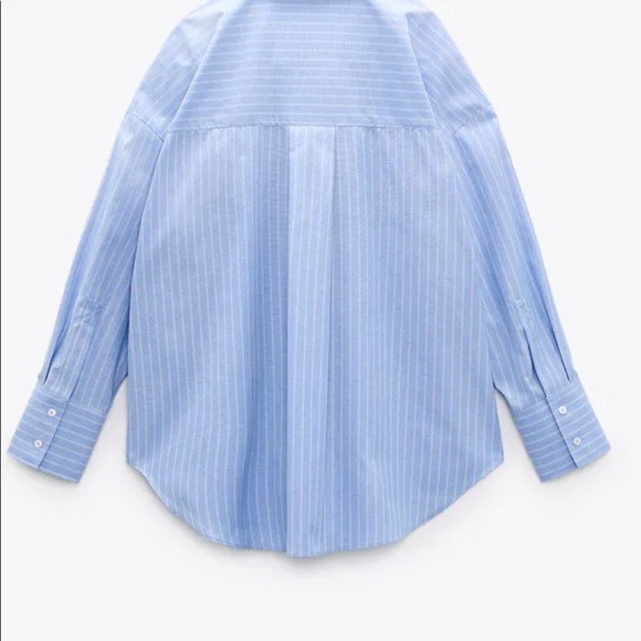 NWT ZARA LAPEL COLLAR SHIRT WITH V-NECK AND LONG SLEEVES. FRONT BUTTON CLOSURE. - Picture 7 of 8